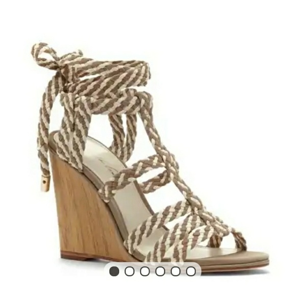Vince Camuto Shoes - NWB Vince Camuto Magnolia tan lace up wedge sz 6.5